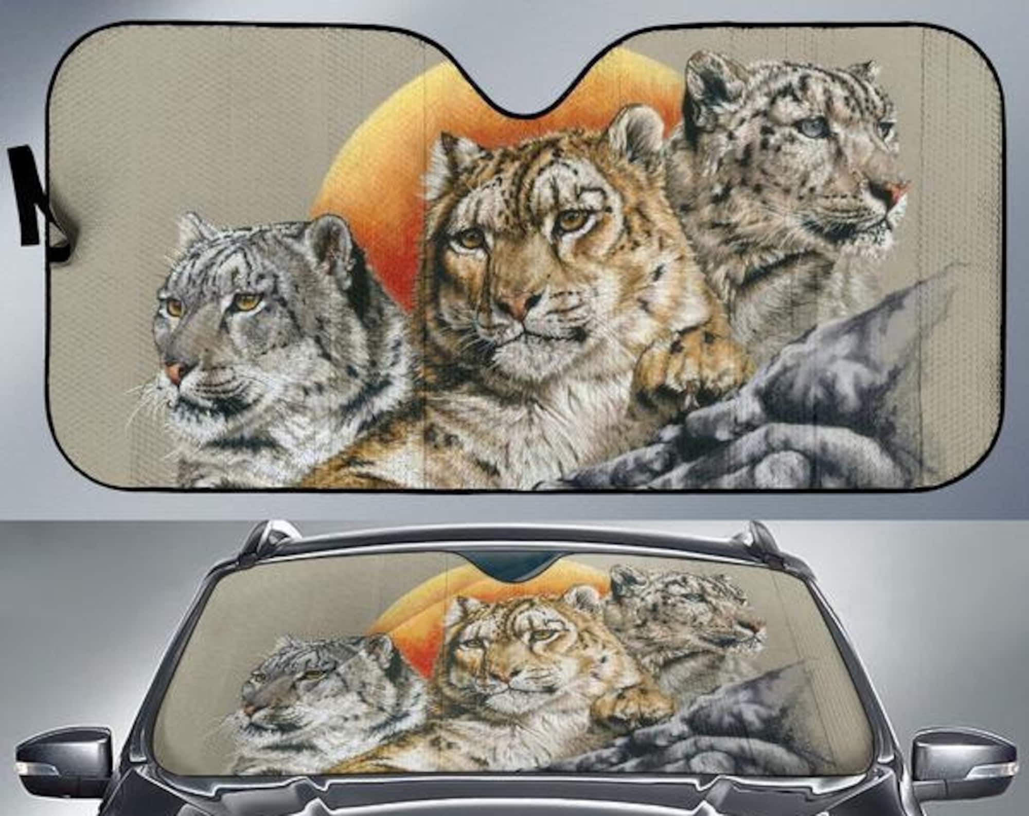 Car Sun Shade with Leopard Print, Auto Sun Shade