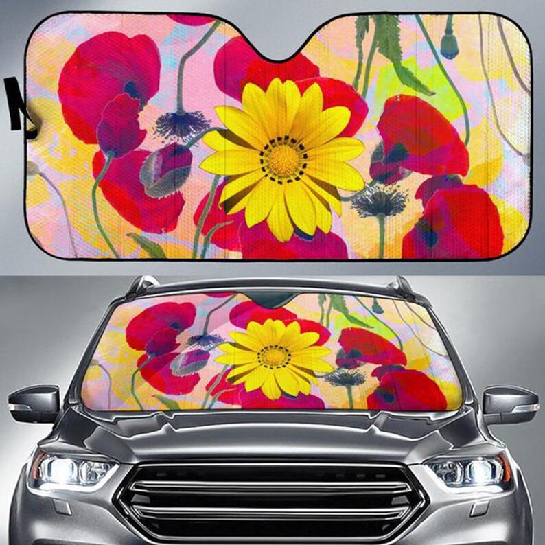 Car Sun Shade Flower Auto Sun Shade Etsy