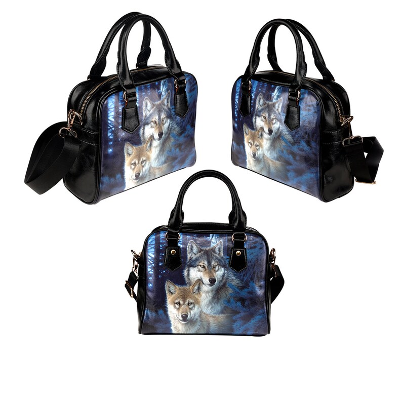 Wolf Handbag Wolf Purse Mystic Canyon Shoulder Handbag Wolf Etsy