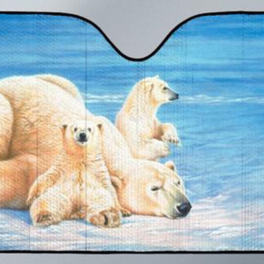 Disover Car Sun Shade with Polar Bear Print, Auto Sun Shade a unique Gift for Polar Bear Lovers.