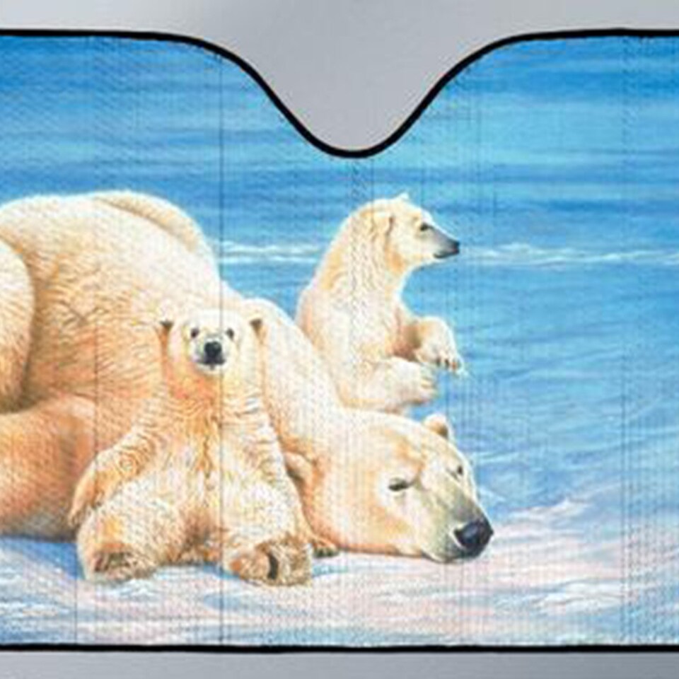 Discover Car Sun Shade with Polar Bear Print, Auto Sun Shade a unique Gift for Polar Bear Lovers.