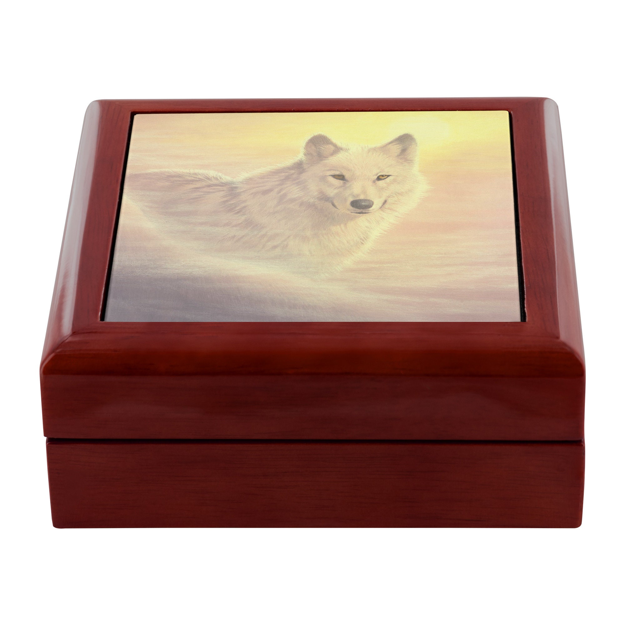 White Wolf Jewelry Box Fantastic Gift For Wolf Lovers Etsy