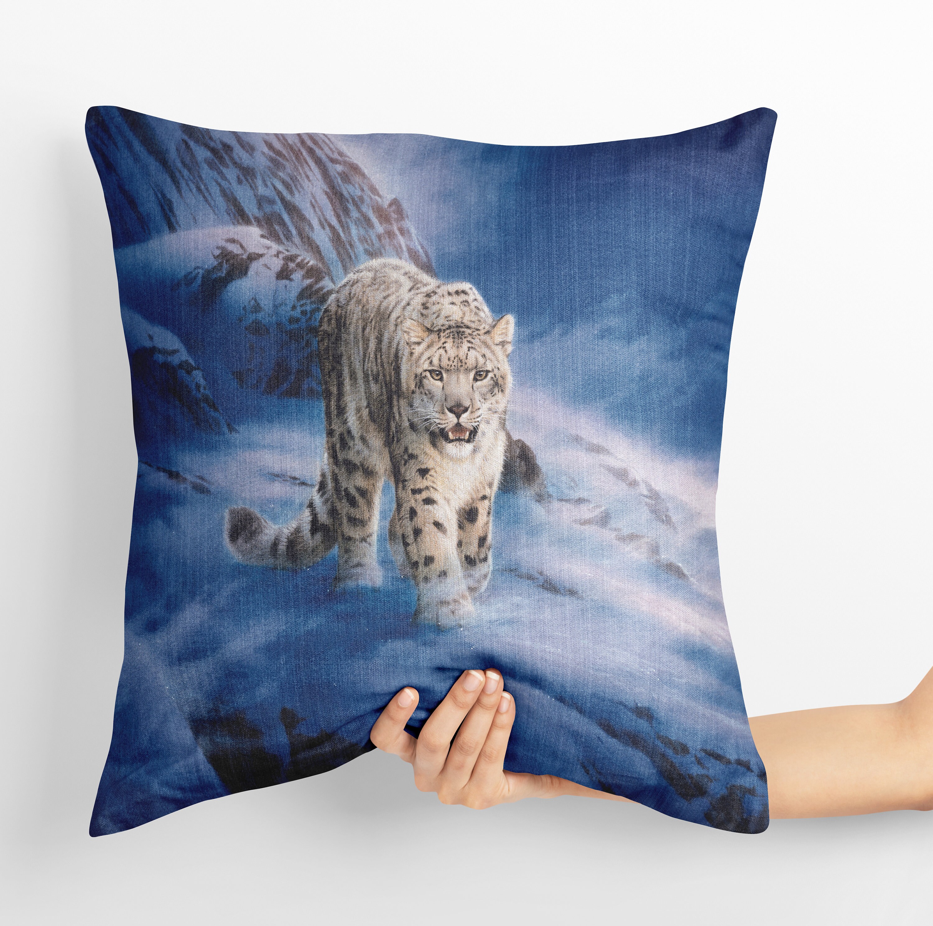 Snow Leopard Pillow Throw Pillow Cover Great Gift Idea For Etsy