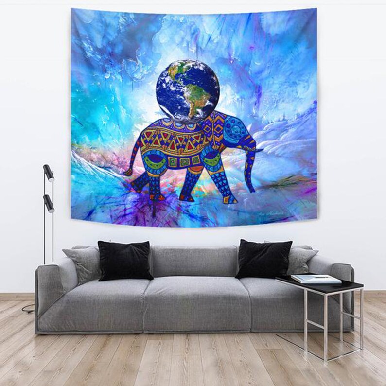 Wall Tapestry Large Wall Hanging Abstract Elephant Wall Art Etsy