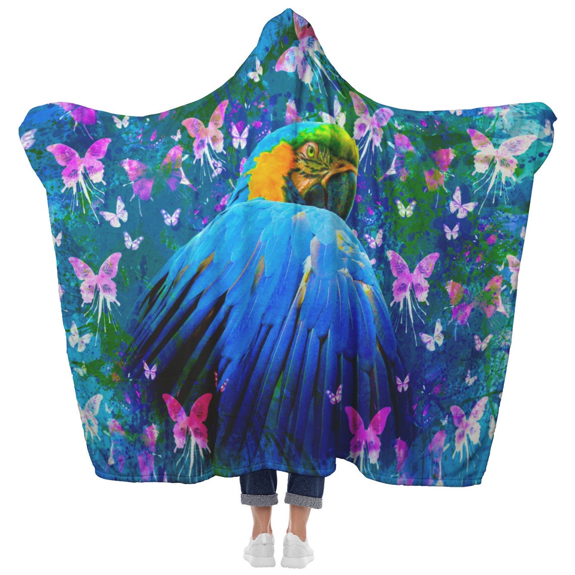 Parrot Hooded Blanket Parrot Throw Blanket Gift Idea for Etsy