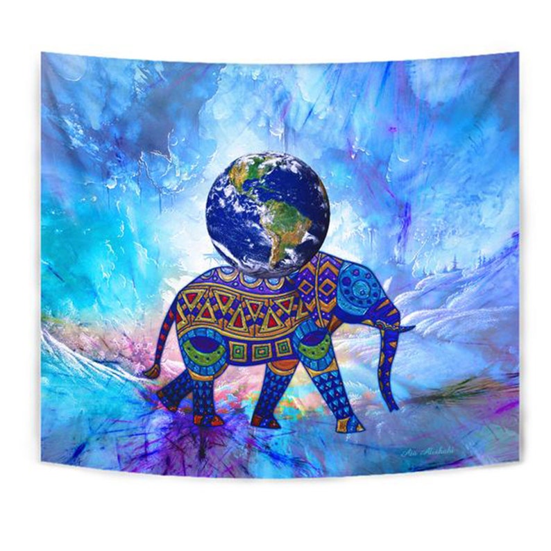 Wall Tapestry Large Wall Hanging Abstract Elephant Wall Art Etsy