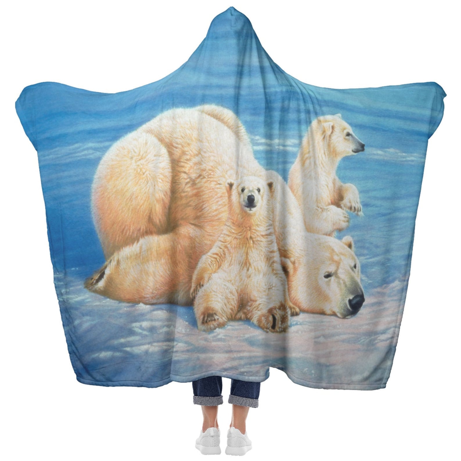 Polar Bear Fleece Blanket. Unique and awesome hooded blanket Etsy