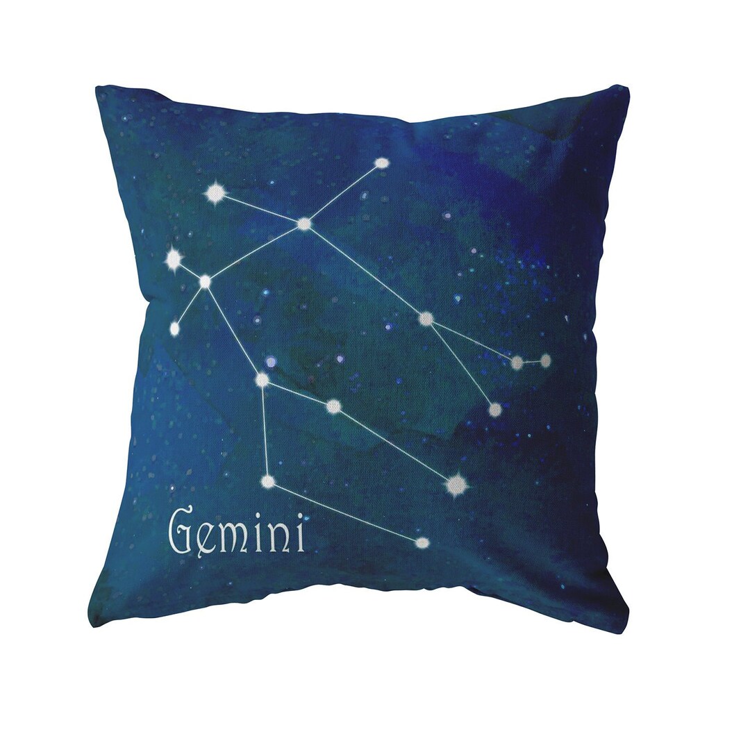 Gemini Pillow With Zip Cover Constellation Pillow - Etsy