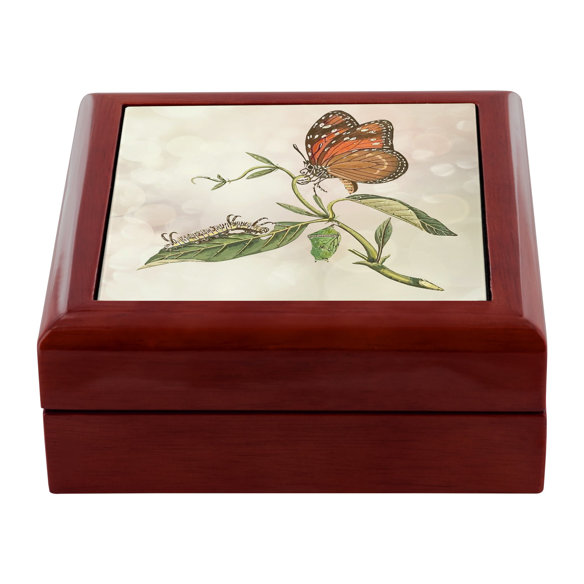 Butterfly Jewelry Box Monarch Wooden Jewelry Box Gift Idea Etsy