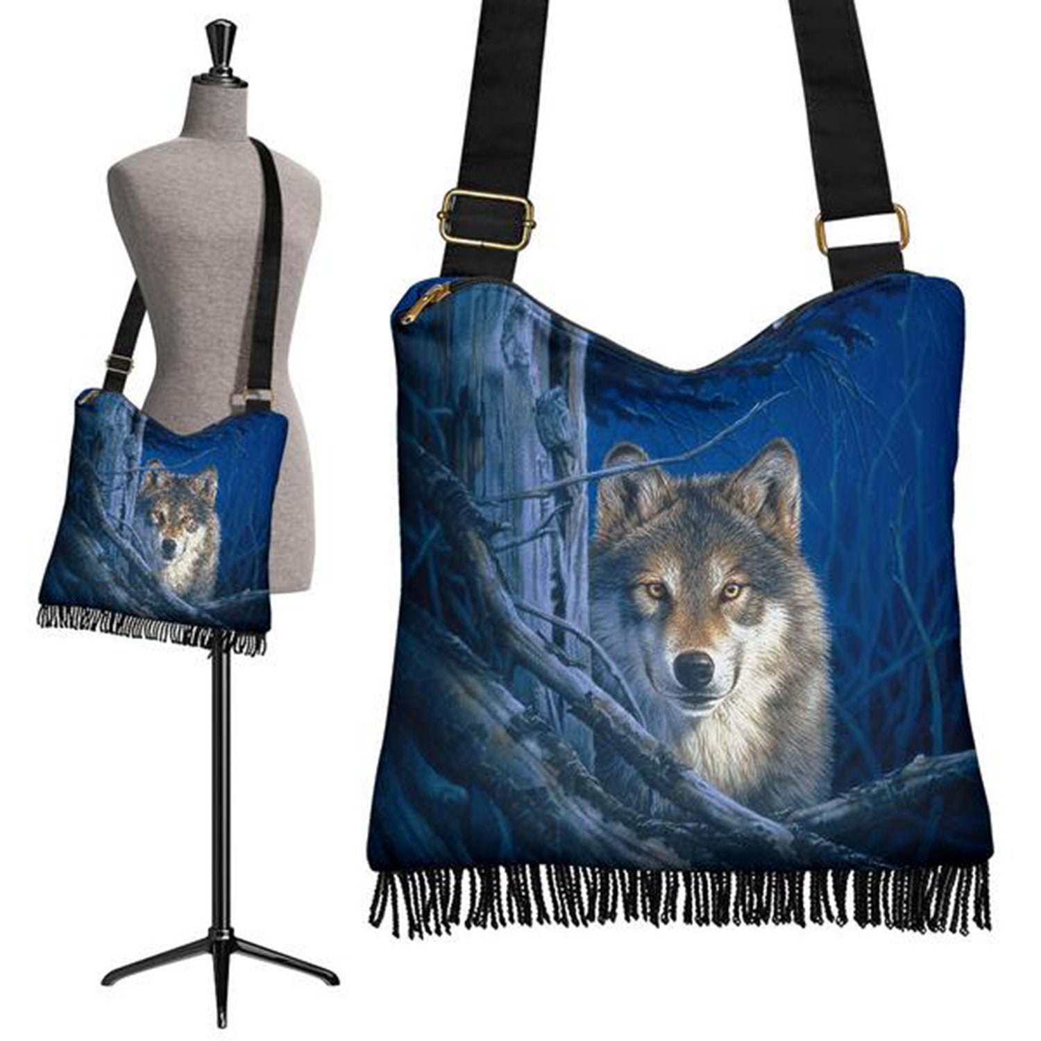 Wolf Cross Body Bag Wolf Canvas Tote Bag for Women Wolf Etsy