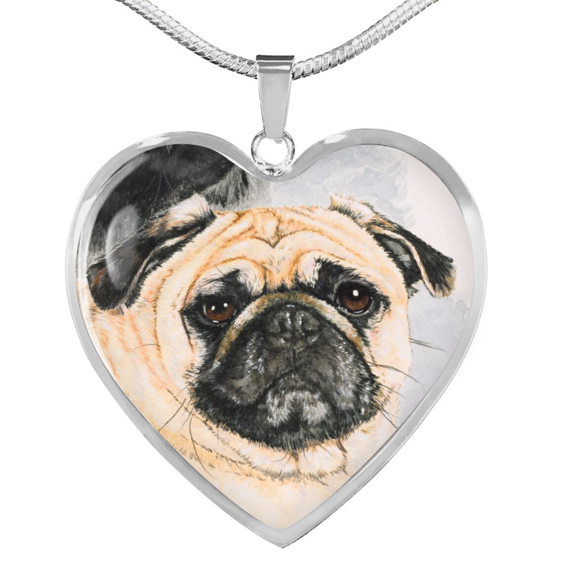 Pug Necklace Pug Necklace Gold Pug Jewelry Pug Gifts Dog Etsy