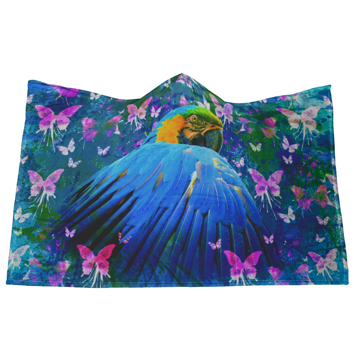 Parrot Hooded Blanket Parrot Throw Blanket Gift Idea for Etsy