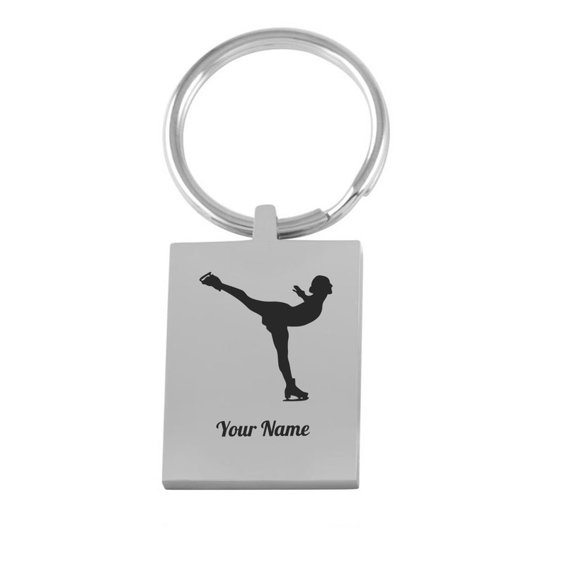 Ice Skating Keychain Personalized Gift Idea For Ice Skaters Etsy