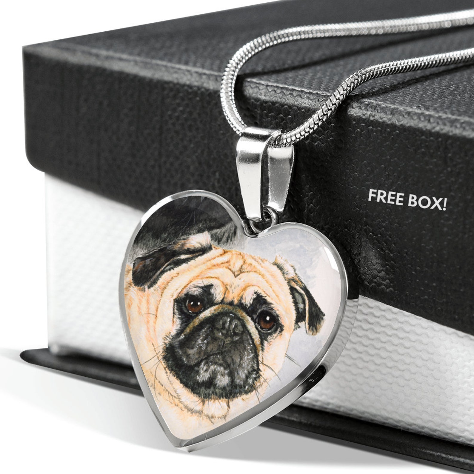 Pug Necklace Pug Necklace Gold Pug Jewelry Pug Gifts Dog Etsy