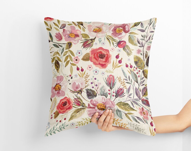 Floral Pillow Flower Pillow Cover Etsy