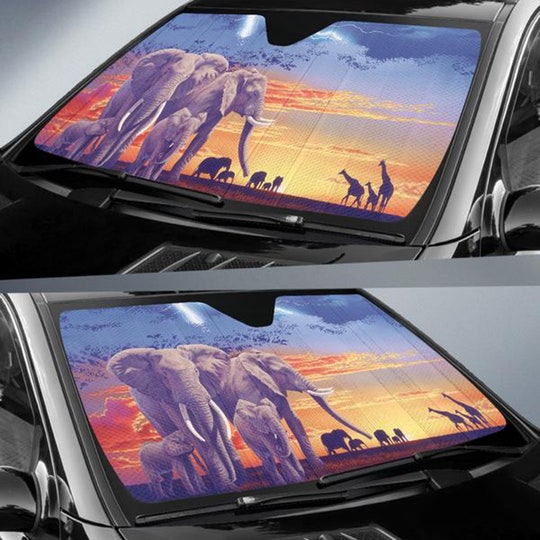 Car Sun Shade With Elephant