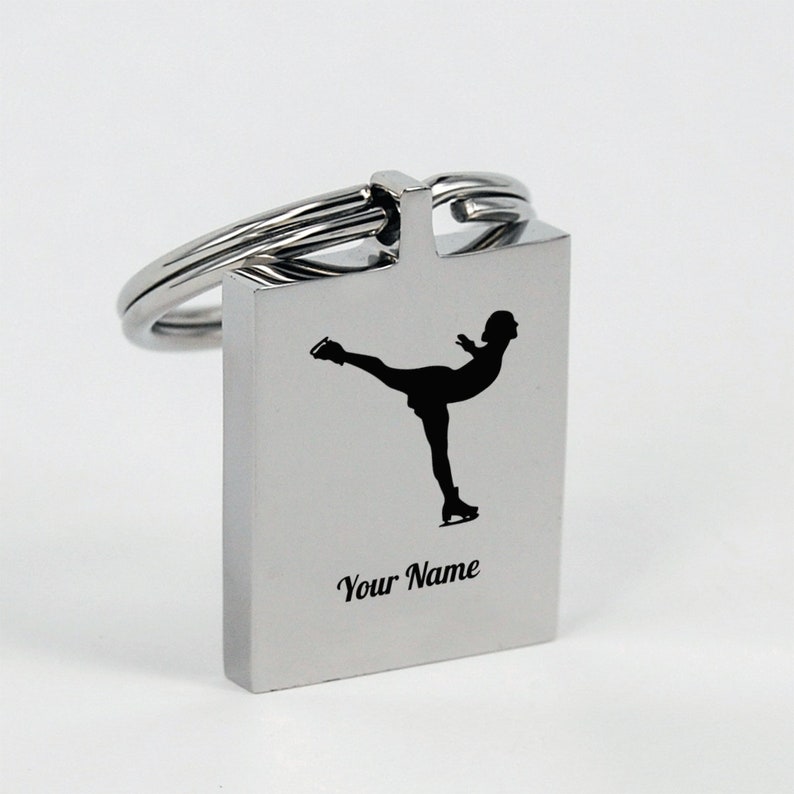 Ice Skating Keychain Personalized Gift Idea For Ice Skaters Etsy