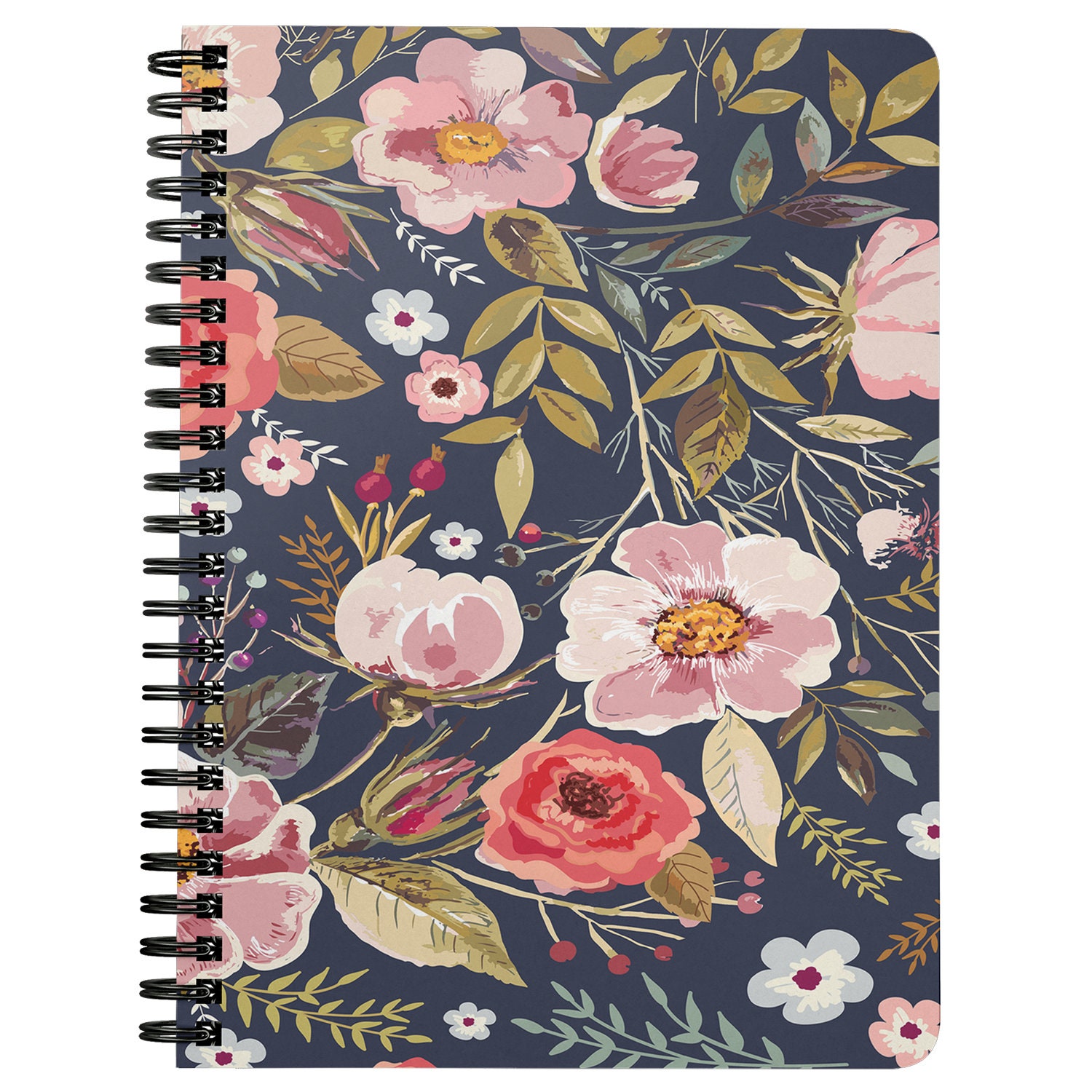 Flower Spiral Notebook Journal Student Notebook Etsy