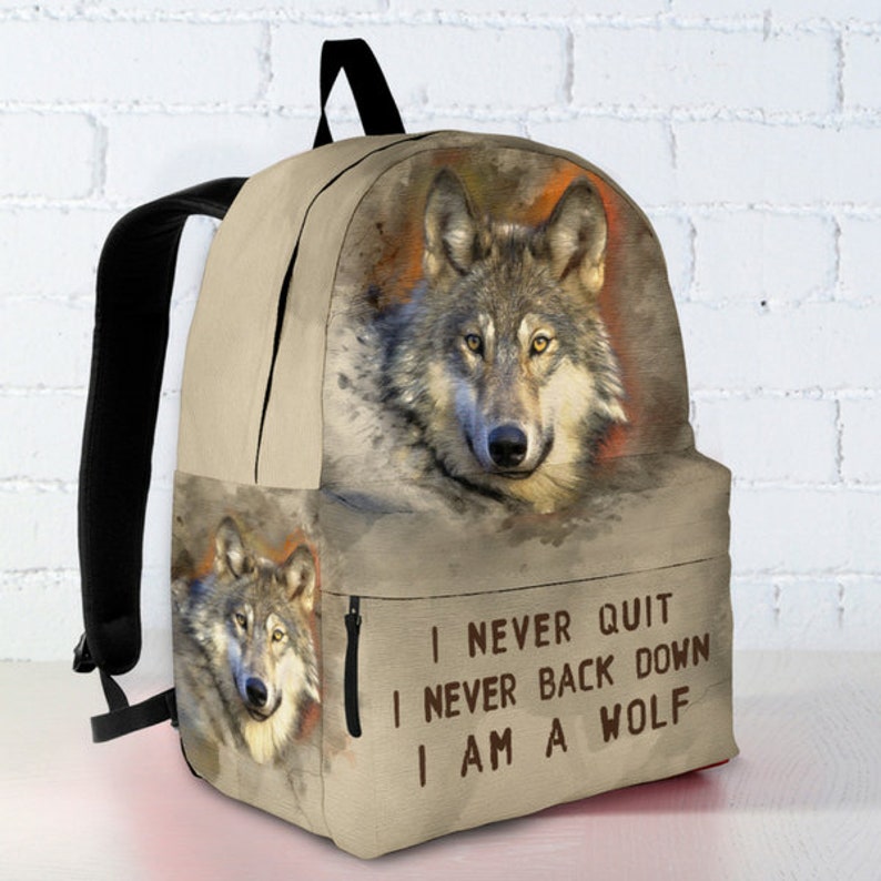Wolf Backpack Wolf Bag Backpack Wolf Gift Idea Backpack for Etsy