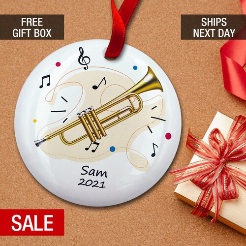 Personalized Trumpet Ornament Trumpet Christmas Ornament Etsy