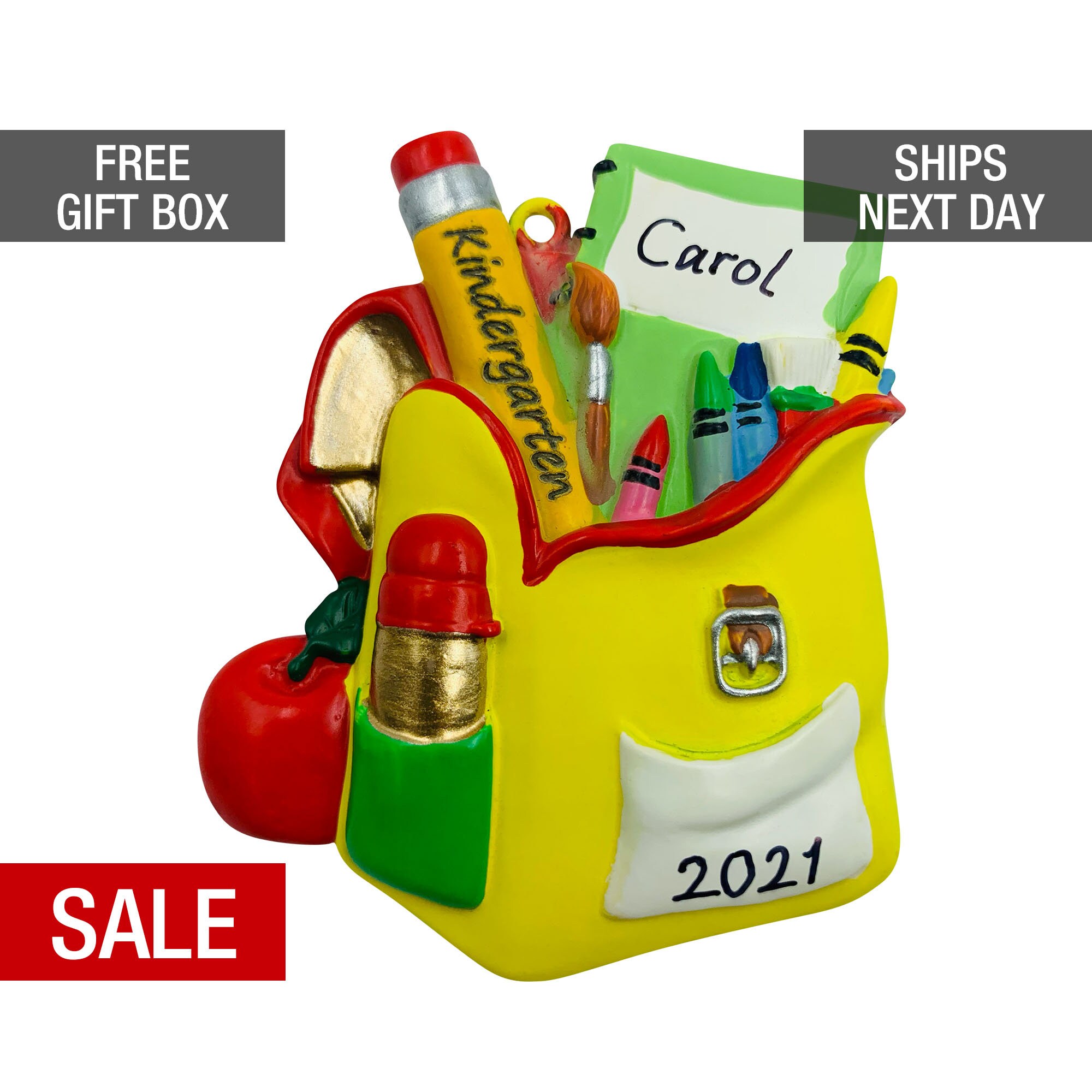Kindergarten Christmas Ornament Personalized 2021, Back To School, Ki…