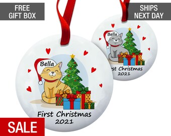 New Kitten with Toys Personalized Christmas Ornament 2021