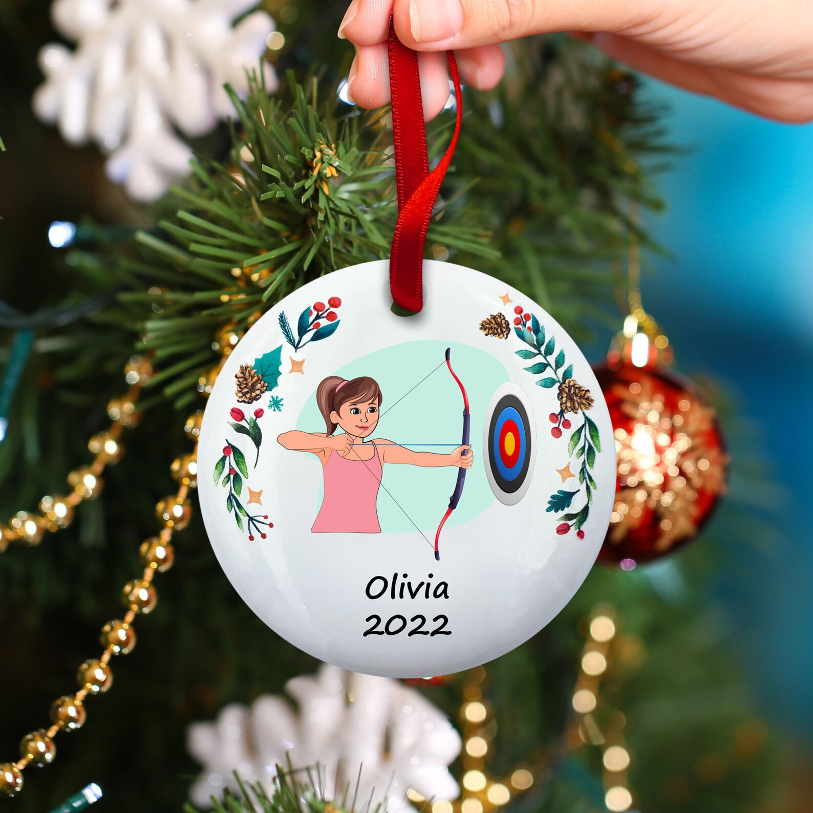 Archery Christmas Ornament Personalized 2022 Bow and Arrow Etsy