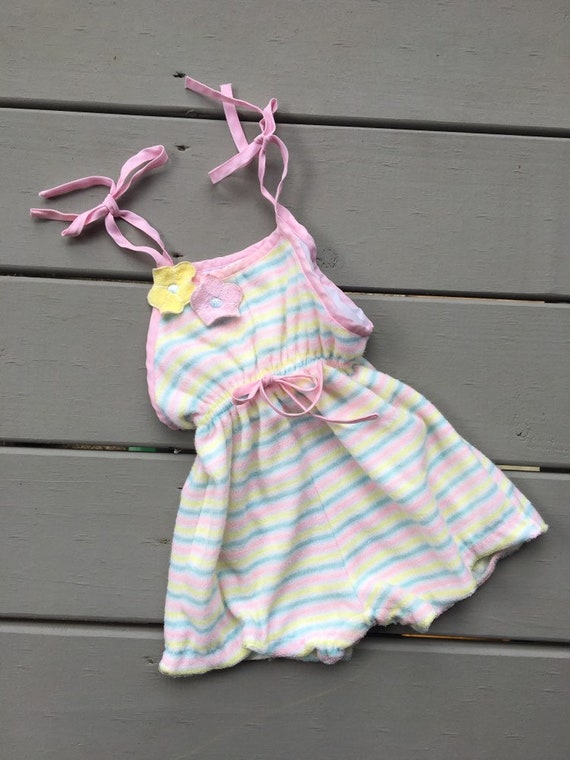 Vintage Pastel Terry Romper | 12/24mo
