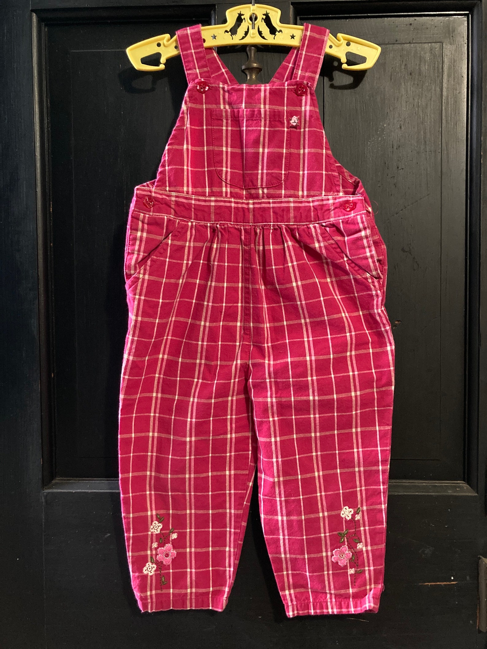 Vintage Pink Plaid Toddler Overalls 2t/3t Etsy