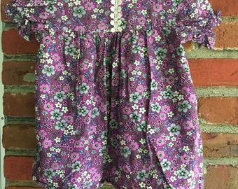 Vintage Purple and Gray Floral Top | 4/5t