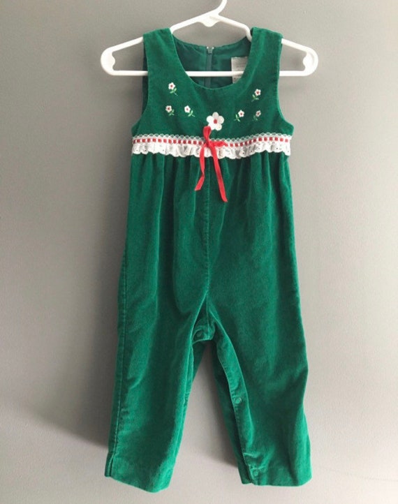 Vintage Folkloric Green Overalls Longalls | 12/18… - image 2