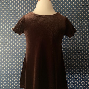 Vintage Brown Velour Toddler Dress | 18/24mo