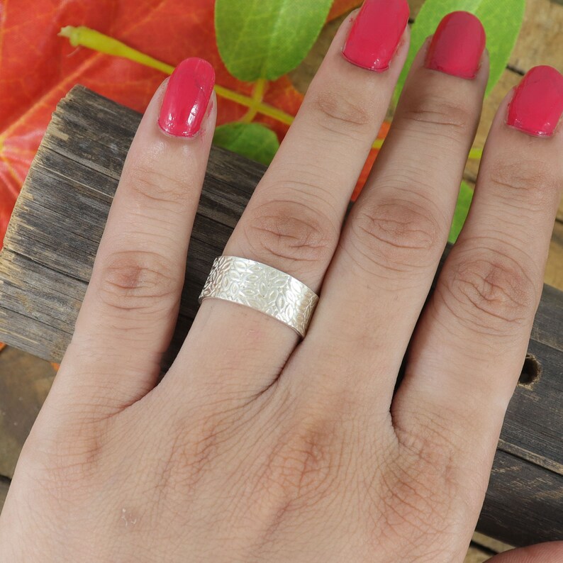 Stacker Women/'s Ring Solid Silver Band Ring Ring for Men 8mm Wide Silver Ring Finger Silver Ring Silver Wide Band Ring Thumb Ring Her