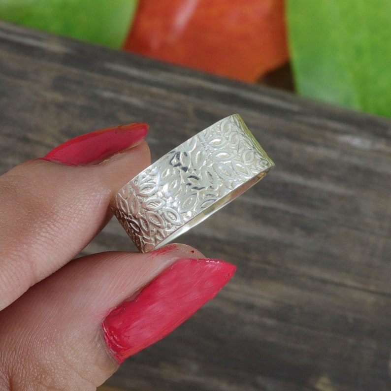 Stacker Women/'s Ring Solid Silver Band Ring Ring for Men 8mm Wide Silver Ring Finger Silver Ring Silver Wide Band Ring Thumb Ring Her