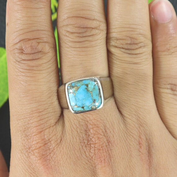 Turquoise Rings Gold, Silver Blue, Green Turquoise Collection