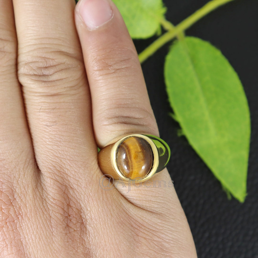 Tiger Eye Ring, Mens Ring, 925 Solid Silver Ring, Tiger Eye