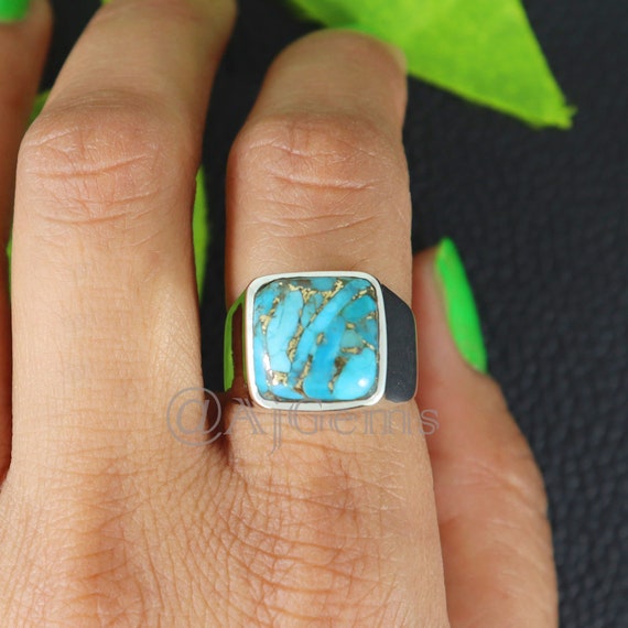 Kingman Green Turquoise Ring | Turquoise ring, Single stone ring, Turquoise