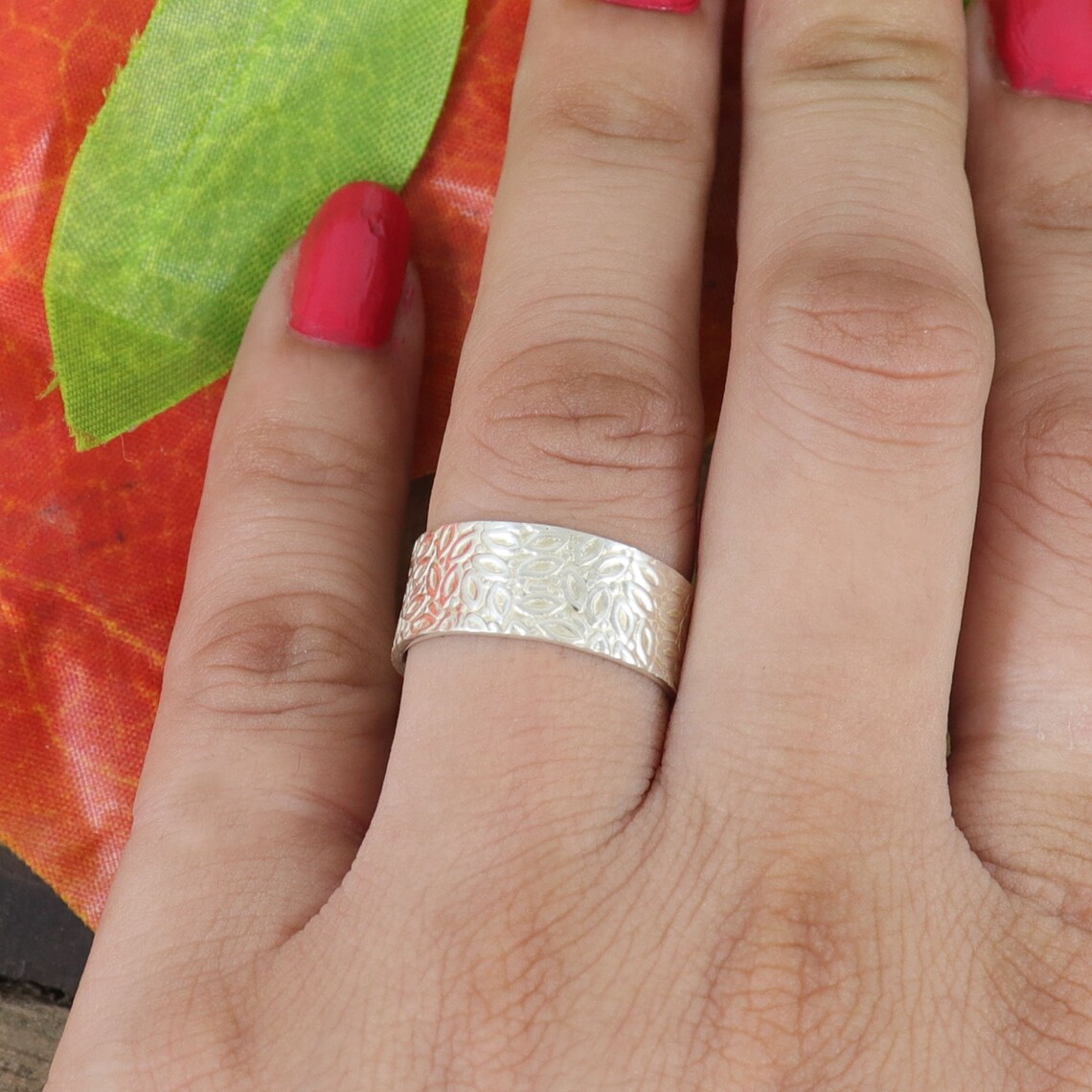 Solid Silver Band Ring Finger Silver Ring 8mm Wide Silver Etsy