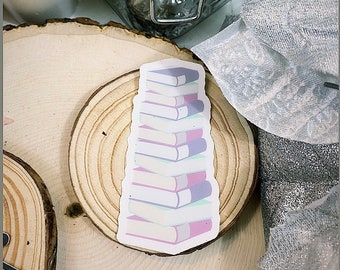 TBR Bookstack die-cut STICKER tbr pile read bookish bookworm booklover gift