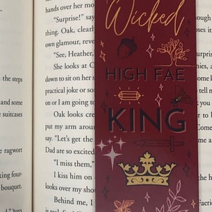 All I Want is a Wicked High Fae King BOOKMARK & BUNDLE option Black white red writer writer bookish bookworm booklover gift Red