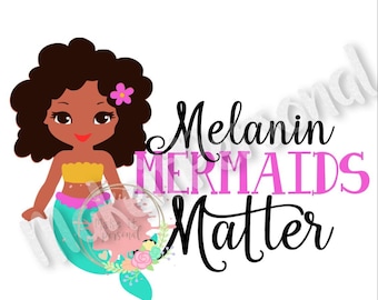 Free Afro Baby Mermaid Svg SVG PNG EPS DXF File