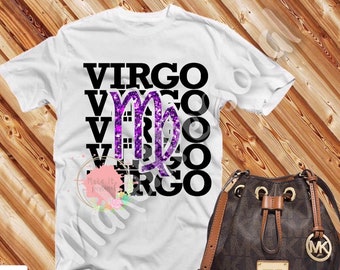 Virgo Zodiac SVG & PNG - T-Shirt Design (Digital Download)