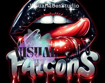 Falcons lips PNG sublimation image