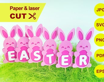 Download Diy Kits For Adults Happy Easter Svg Easter Egg Svg Easter Garland Glowforge File Easter Table Decor Svg Easter Bunny Png Origami Papercraft