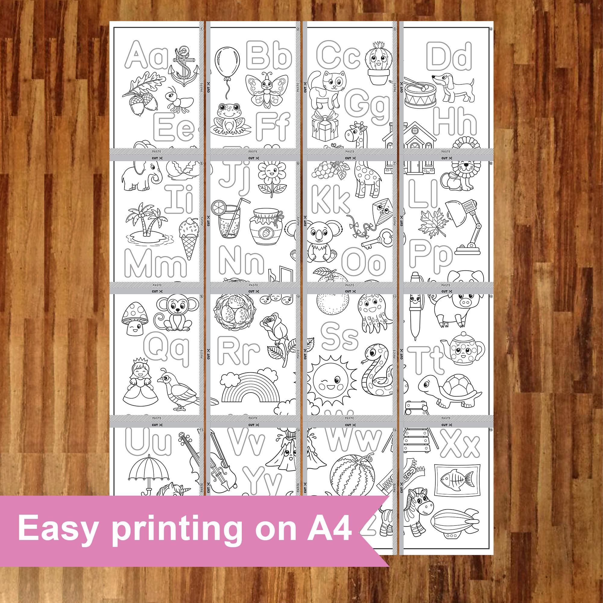 GIANT ABC Coloring | Printable Coloring Poster | Photo Zone ...