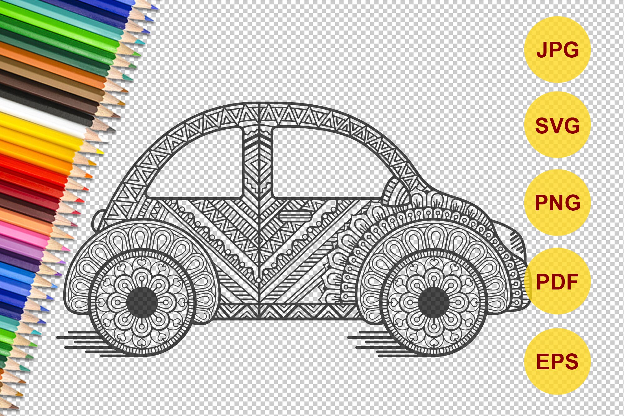 Mandala Car Svg