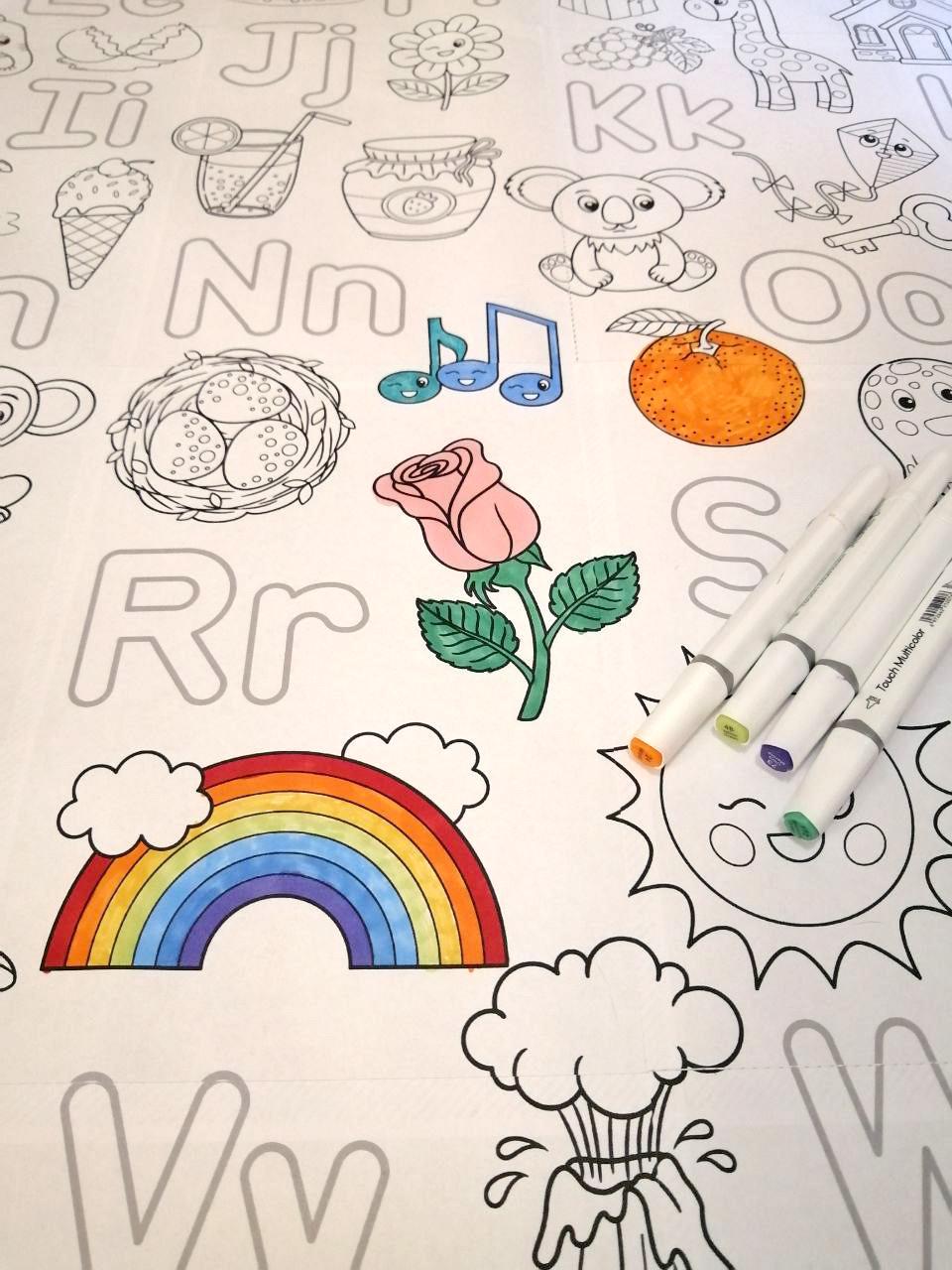 GIANT ABC Coloring | Printable Coloring Poster | Photo Zone ...