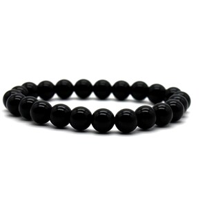 Black Obsidian Bracelet - Cleansing and Grounding Bracelet - Black Obsidian Jewelry-Natural Black Obsidian-Healing Jewelry-Uni Sex Bracelet