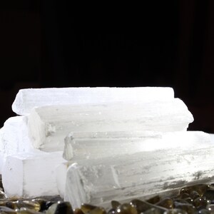 1-5 LB Lots of Selenite Sticks w/free shipping | 3-4" Selenite Wands| Raw Selenite | Selenite Log | Bulk Crystals | Wholesale Crystals |
