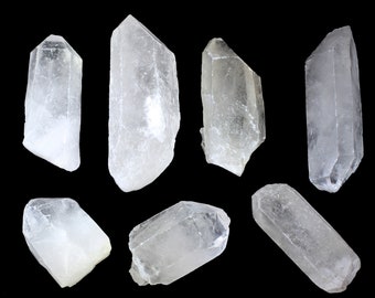 1.5-2.5" Bulk Raw Crystal Quartz Points | Clearance w/visible Discoloration Spots | Clear Quartz Point | Bulk Wholesale Crystal